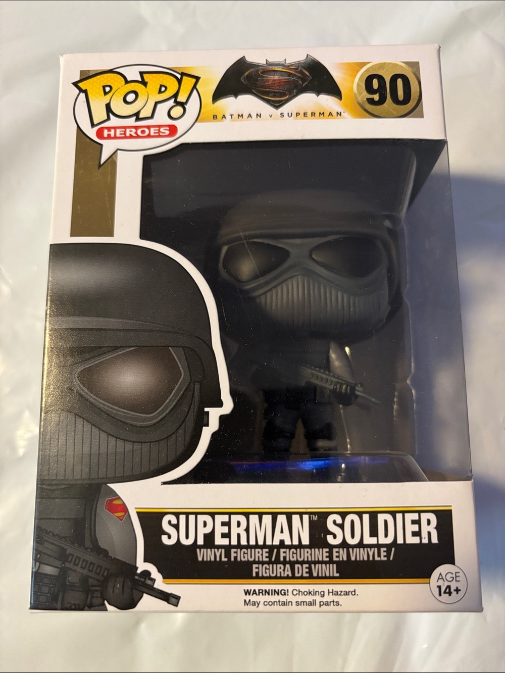 Funko Pop! Heroes Superman Soldier Vinyl Figure - Black & Gold Accents